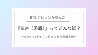 テヒョンが読んでいた「모순(矛盾)」ってどんな本?